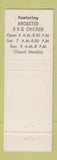 Matchbook Cover - Chicken Stop Restaurant Cheshire MA