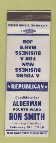 Matchbook Cover - Alderman Ron Smith Election 1949
