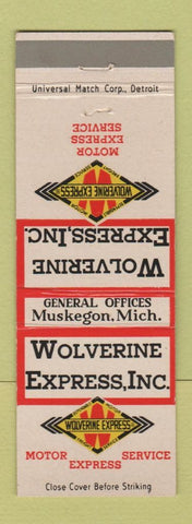 Matchbook Cover - Wolverine Express Trucking Muskegon MI