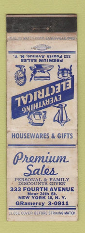Matchbook Cover - Premium Sales Appliances New York City WORN