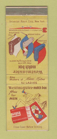 Matchbook Cover - Westminster MATch Boxes Socks