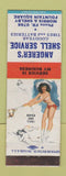 Matchbook Cover - Angerer's Shell oil gas Goodyear Tires Indianapolis IN pinup