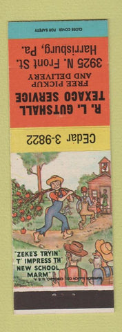 Matchbook Cover - RL Gutshall Texaco oil gas Hillbilly School Marm