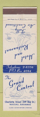 Matchbook Cover - The Grand Central Hotel Restaurant Nassau Bahamas