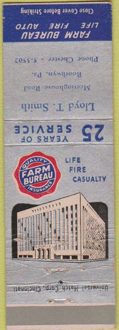 Matchbook Cover - Lloyd Smith Insurance Boothwyn PA CREASE