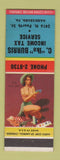 Matchbook Cover - C Ike Burris Income Tax Service Harrisburg PA pinup Pay Off