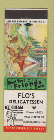 Matchbook Cover - Flo's Deli Harrisburg PA Surprise Visit