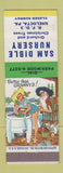 Matchbook Cover - Sam Dible Nursery Shelocta PA hillbilly Better than Granny's