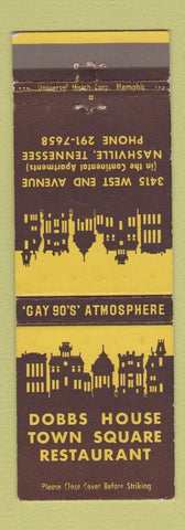 Matchbook Cover - Dobbs House Town Square Restaurant Nashville TN