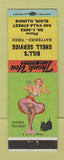 Matchbook Cover - Bill's Shell oil gas Elgin IL pinup Double Trouble