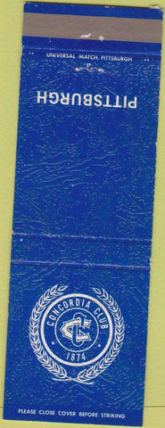Matchbook Cover - Concordia Club Pittsburg PA