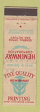 Matchbook Cover - Heminway Printing Waterbury CT WEAR