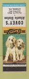 Matchbook Cover - Covey's Atlantic oil gas Athens PA Heart Breakers