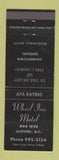 Matchbook Cover - Wheel Inn Motel Quensel BC