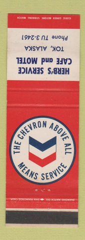 Matchbook Cover - Chevron oil gas Herb's Cafe Motel Tok AK