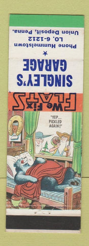 Matchbook Cover - Singley's Garage Union Deposit PA hillbilly Pickled Again