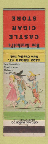 Matchbook Cover - Ben Saathoff's Castle Cigar Store New Castle IN hillbilly