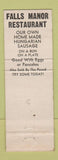 Matchbook Cover - Falls Manor Restaurant Niagara Falls ON WEAR