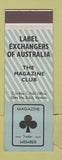 Matchbook Cover - The Magazine Club Label Exchangers Australia Victoria SAMPLE