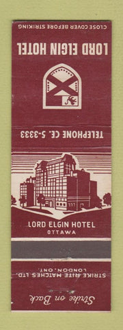 Matchbook Cover - Lord Elgin Hotel Ottawa ON