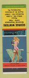 Matchbook Cover - George Winters Insurance Harrisburg PA pinup Pressing Need