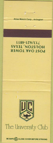 Matchbook Cover - University Club Houston TX