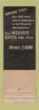 Matchbook Cover - Weaver Bros Real Estate Washington DC Baltimore MD WEAR