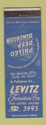 Matchbook Cover - Levitz Furniture Philco TV Pottstown PA