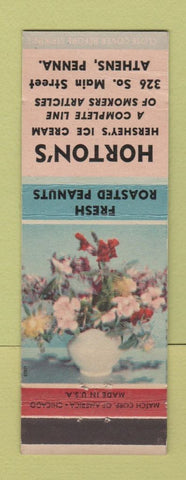 Matchbook Cover - Horton's Athens PA Hershey's Ice Cream flowers
