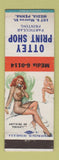 Matchbook Cover - Ottey Print Shop Media PA pinup Anything on Tonight?