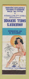 Matchbook Cover - Angerer's Shell oil gas Goodyear Tires Indianapolis IN pinup