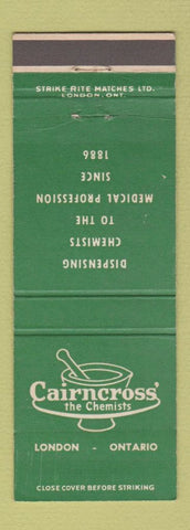 Matchbook Cover - Cairncross Drug Chemical London ON