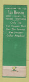 Matchbook Cover - Van Heusen Men's Clothes Morse Bros New York City