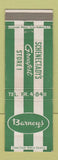 Matchbook Cover - Barneys Schenectady NY store