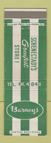Matchbook Cover - Barneys Schenectady NY store