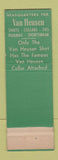 Matchbook Cover - Van Heusen Men's Clothes Jerry's New Britain CT