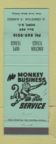 Matchbook Cover - Junction Hope Texaco oil gas Hope BC
