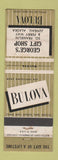 Matchbook Cover - Bulova Watches George's Juneau AK WEAR