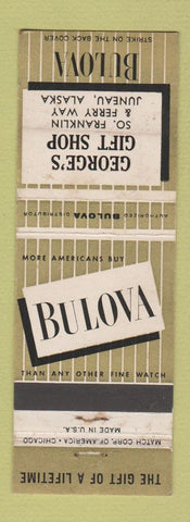 Matchbook Cover - Bulova Watches George's Juneau AK WEAR