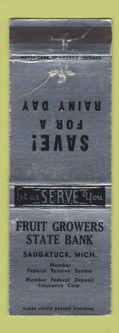 Matchbook Cover - Fruit Growers State Bank Saugatuck MI WEAR