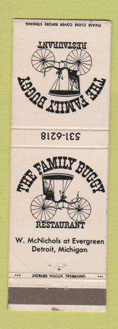 Matchbook Cover - The Family Buggy Restaurant Detroit MI
