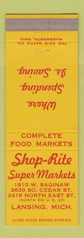 Matchbook Cover - Shop Rite Grocery Lansing MI