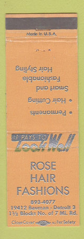 Matchbook Cover - Rose Hair Salon Detroit MI