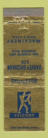Matchbook Cover - Harvey Goldman Machinery Dearborn MI WI WEAR
