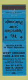 Matchbook Cover - West Chicago Tool and Die Detroit MI WEAR BLUE