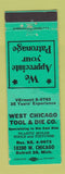 Matchbook Cover - West Chicago Tool and Die Detroit MI WEAR GREEN