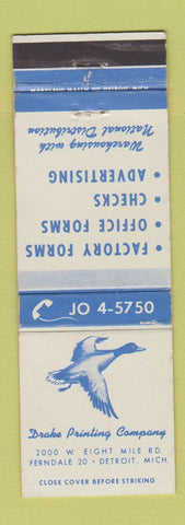 Matchbook Cover - Drake Printing Company Detroit MI WEAR