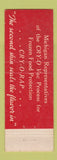 Matchbook Cover - Reid Paper Company Saginaw MI