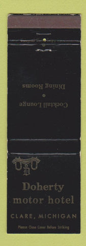 Matchbook Cover - Doherty Motor Hotel Clare MI