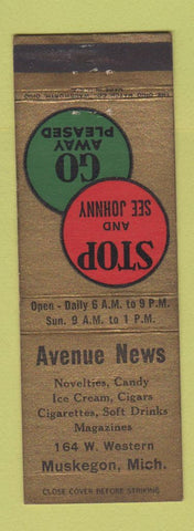 Matchbook Cover - Avenue News Muskegon MI